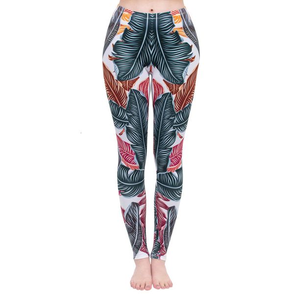 

polyester fashion women legging cool leaves printing leggins high waist punk leggings workou legins slim fitness pants, Black