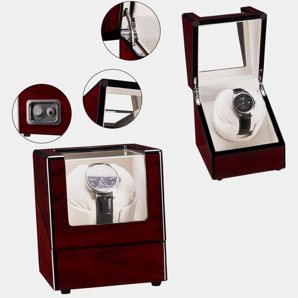 

single machine rotating wooden display cabinet boxes storages storage device automatic winding table watch box