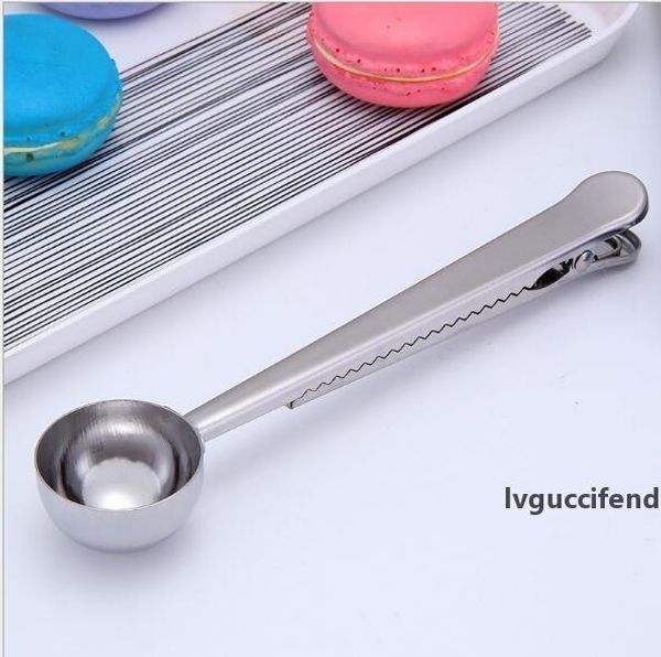 

popular metal scoop with clip stainless steel coffee measuring spoons abrasion resistant milk powder spoon durable