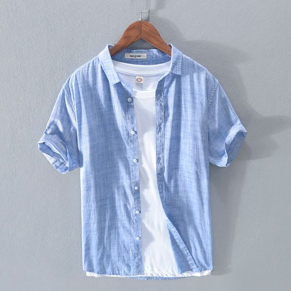 

100% cotton summer short-sleeved solid shirt men fashion casual shirts for men brand shirt comfortable chemise camisa, White;black