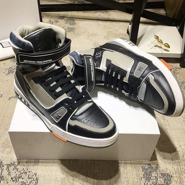 

new mens shoes sneakers casual lace -up trainer sneaker boot mens shoes fashion chaussures pour hommes ankle fashion boots luxury drop ship, Black