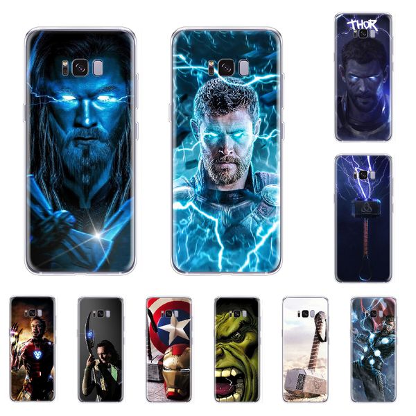 

thor hammer iron man hulk marvel black tpu soft phone case cover for samsung s5 s6 s7 s8 s9 s10 e s20 ultra edge plus lite