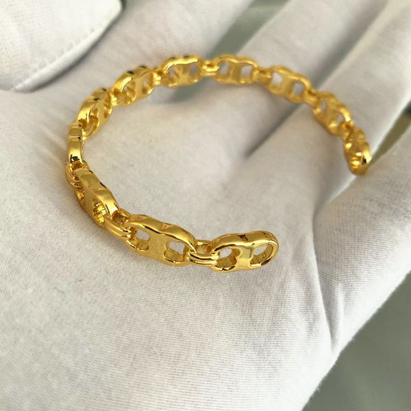 

k gold ornaments eight-character buckle bracelet brass electroplating 18k gold adjustable opening bracelet female, Golden;silver