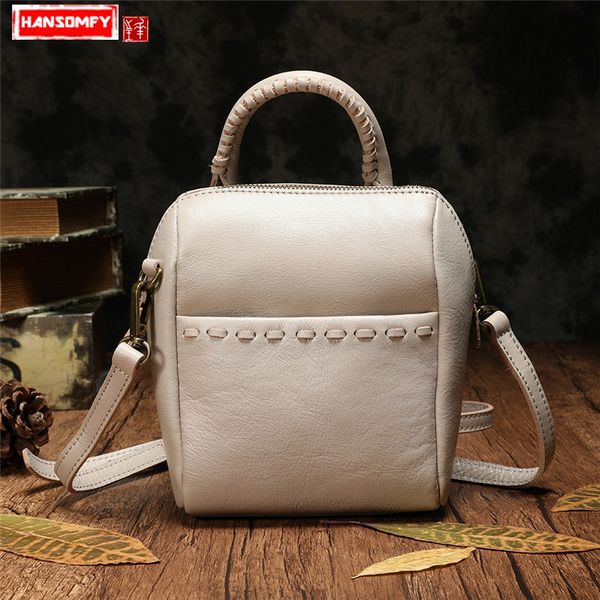 

2020 genuine leather women shoulder bag fashion female handbags wild layer cowhide simple soft leather small messenger style