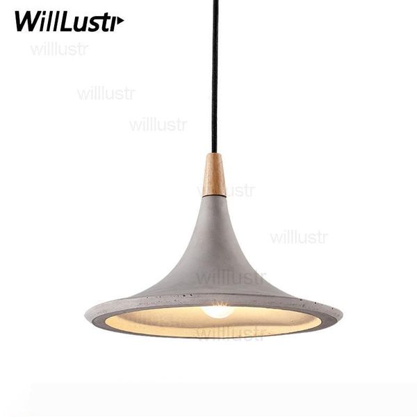 

concrete pendant light beat instrument design hanging lighting l restaurant dinning room bar cafe natural wood cement suspension light