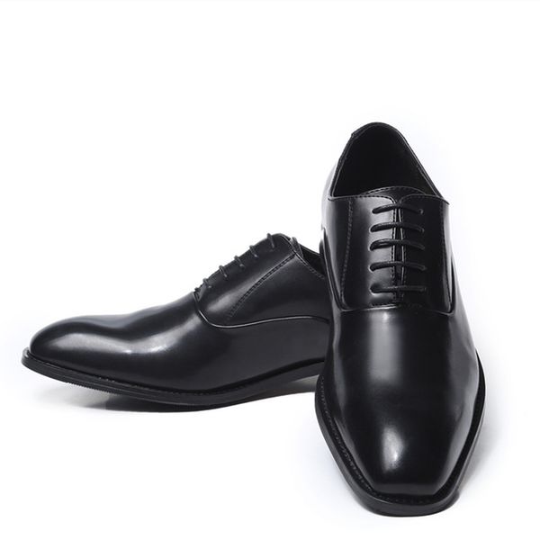 

new spring fashion oxford business men shoes genuine leather soft casual breathable men's flats 2020the newfashion, Black