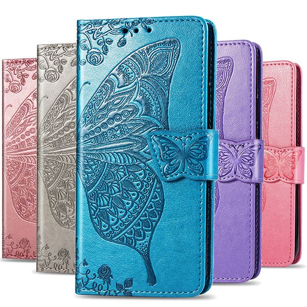 

embossed butterfly phone case for iphone 11 pro x xs max xr flip case leather wallet case for iphone 8 7 plus 6 6s coque fundas