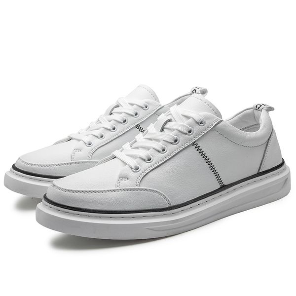 

new board shoes men's white shoes outdoor sneaker student skateboard 38-44 leather flats classic loafers men *, Black