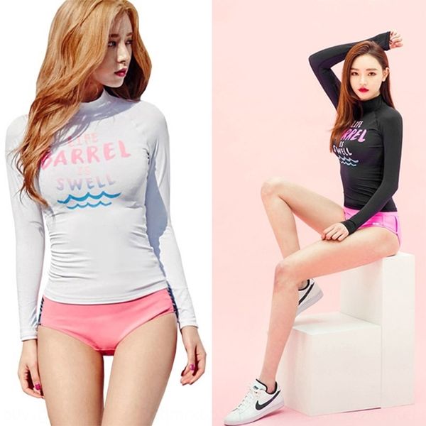 

korean new diving swimsuit diving suit women's slim long sleeve sunscreen beach quick-drying split snorkeling swimsuit, Gray;blue