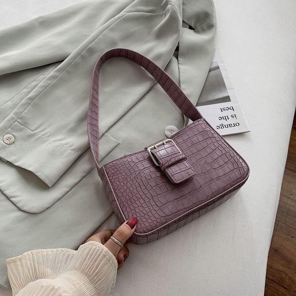 

solid color pu leather armpit bag small shoulder bags for women 2020 summer baguette bag fashion travel handbags and purse