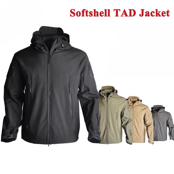 

outdoor jackets&hoodies tad tactical sharkskin dintex softshell jacket hunting clothes waterproof hiking camping sport windproof outerwear, Blue;black