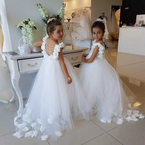 

new white o-neck kids formal wear birthday christmas girls pageant flower girls dresses baby children party dress custom tulle, Red;yellow