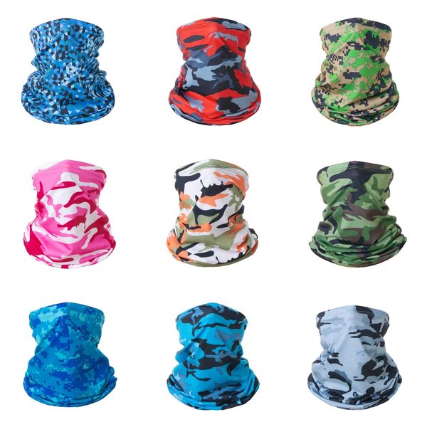 

new ice fishing scarf camouflage magic scarf face neck gaiter uv protection dustproof hiking cycling bandana face mask#187#364, Black