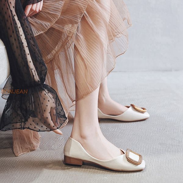 

2020 summer women's loafers fashion casual flat office ladies pumps female low heel pu leather elegant woman shoes plus size 43, Black