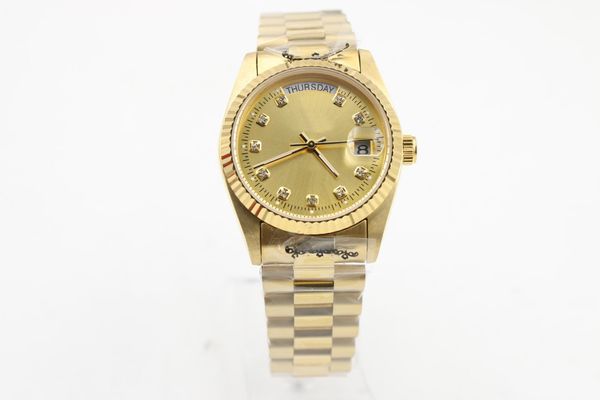 

2020 new fashion mens gold watches sapphire glass gold dial automatic self winding quality men wristwatches, Slivery;brown