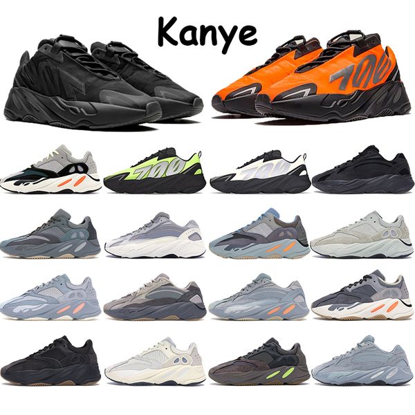 

kanye 700 mens running shoes phosphor orange tie-dye carbon teal blue salt analog static mauve solid grey reflective trainers sn, Black