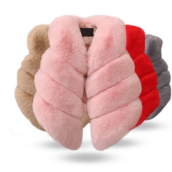 

children girls faux fur vest autumn & winter fashion thick warm colorful waistcoat kids outerwear baby girl christmas clothes, Camo