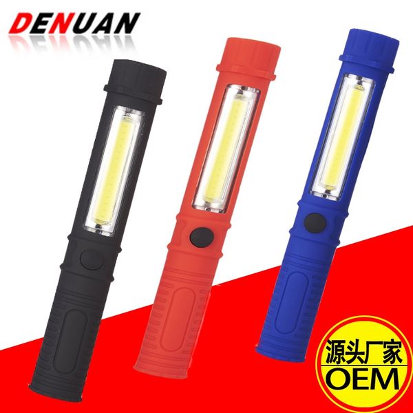 

qin1d work flashlight flashlightflashlightmulti-functional cob maintenance lamp with magnet pen lamp outdoor led lighting led portable flash