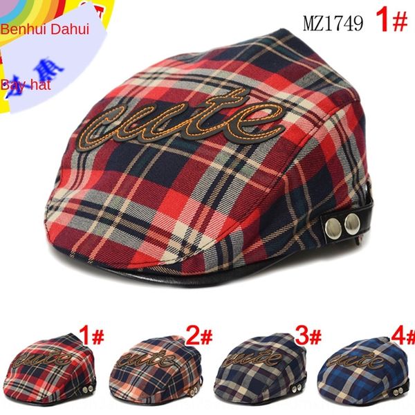 

autumn autumn ( children's hat letter cotton h children's hat cute letter cute cotton cap (4 colors)_mz1749, Blue;gray