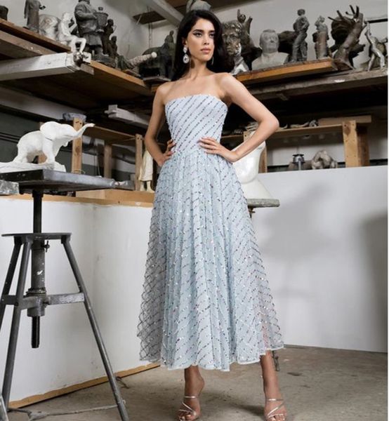 

sequins cocktail dresses strapless mini prom dress backless party dress abendkleider 2020, Black;gray