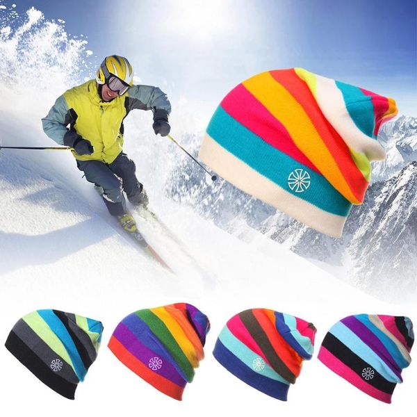 

rainbow color winter knitted hats gorro beanie beanies mask hat bonnet outdoor sport skiing climbing chapeu cap for men & women, Black;white