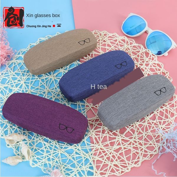 

new sun fashion myopia glasses case cartoon pu optical sunglasses case, Blue