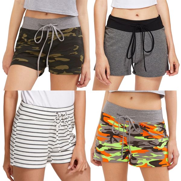 

sports yoga spring summer girls women multicolors shorts ladies cotton soft cozy elastic skinny patchwork shorts size s m  3xl x3xl#9981, White;black