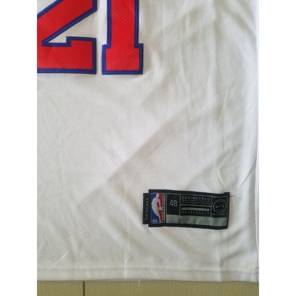 

371 basketball jerseys embiid #21 white -xxl stitched jersey, Black;white