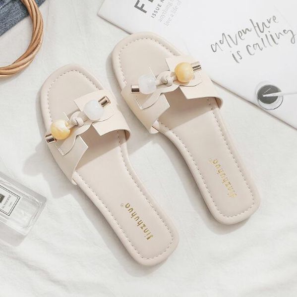 

women summer scuffs outdoors slippers flat heel fashion open toes slippers non-slip lady comfort slippers moccasins shoes, Black