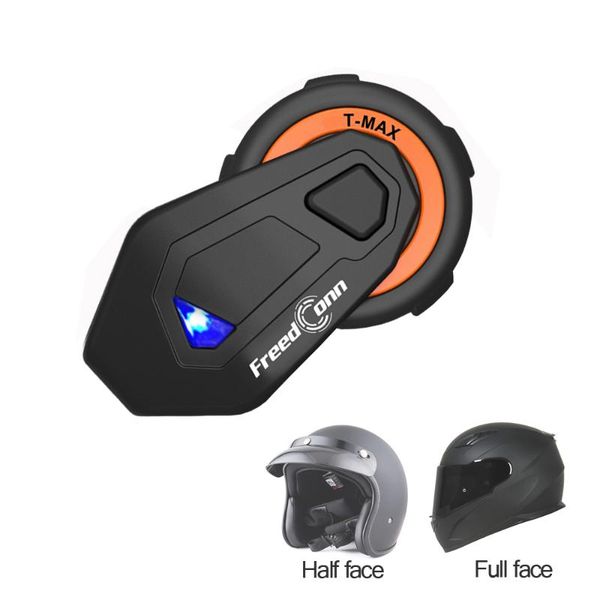 

1pc bluetooth helmet intercom headset 1000m 6 riders group talk system fm radio with earphone motorcycle accessory t-max