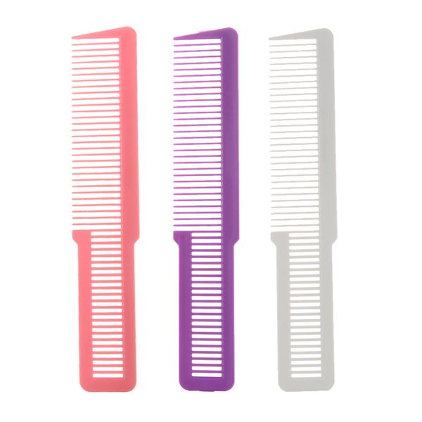 

3pcs professional barber's flat hair clipper cutting comb plastic brush, Silver