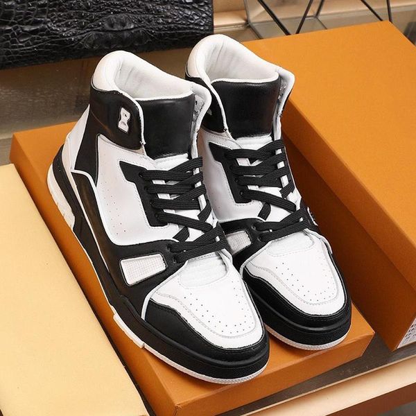 

fashion classic trainer sneaker mid -men 's shoes chaussures pour hommes lightweight lace -up men shoes fashion brands style sneak, Black