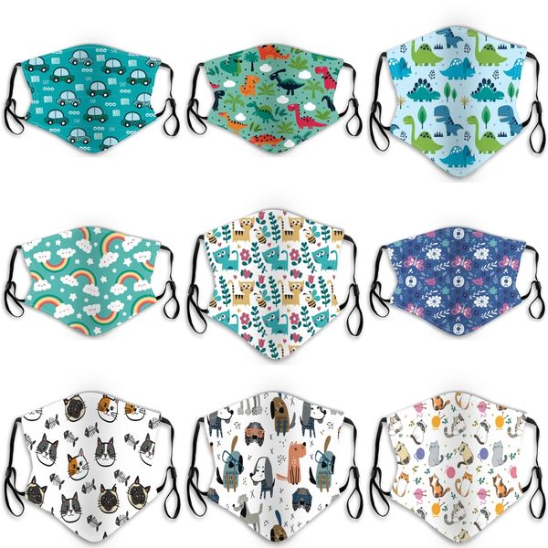 

reusable washable face mask 6 colorwomen kids replaceable filter protective valve pure cotton masks 2 pm2.5 filter#573