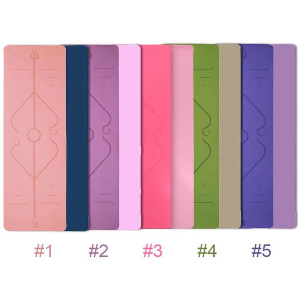 

183 * 61 * 0.6cm with position line non-slip mat yoga mat fitness universal aerobics elasticity outdoor durable