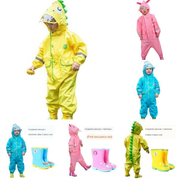 

nnnuy neffli children's jumpsuit raincoat primary school students body clothes body clothes boys girls kindergarten children cartoon su, Black