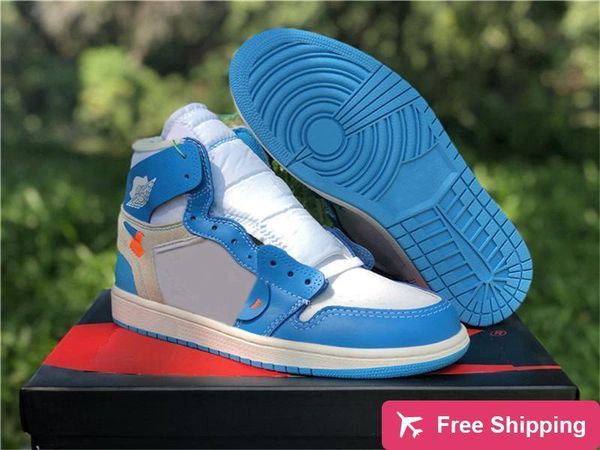 

2020 аутентичные 1 high unc человек баскетбол обувь off чикаго белый университет синий темно-синий порошок конуса 1s черный varsity красный