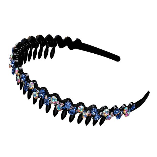 

fashion women's designer elastic headband with plastic rhinestone headbands 2 pcs crystal women designer headbands for daily, Silver
