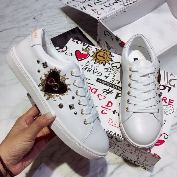 

2020f new trend embroidered leather casual shoes outdoor men and women casual sports shoes fashion graffiti wild couple shoes, yards 35-45, Black