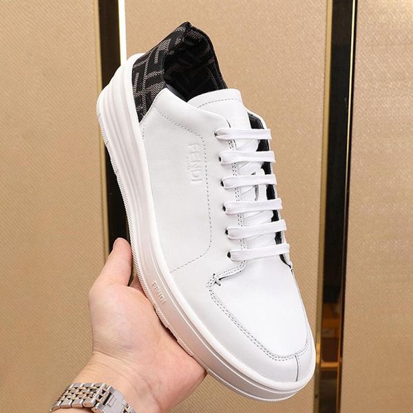 

lightweight mens shoes scarpe da uomo comfortable luxury designer shoes leather low - sneakers lace -up sports men shoes, Black