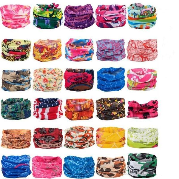 

us stock cycling elastic magic scarf outdoor neck gaiter seamless bandana anti haze dust printed wristband riding muffler unisex, Blue;black