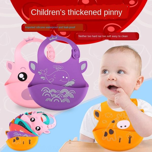 

kidnoam silicone silicone napkin napkin baby bib waterproof dining bag baby dining bib children feeding bag