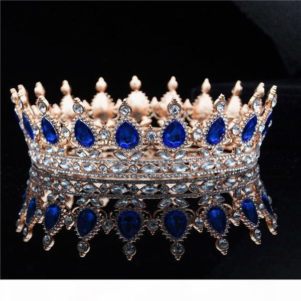 

r ladies queen king bride tiara crown headdress crystal diadem for bridal wedding tiaras and crowns jewelry hair accessories c18112001, Slivery;golden