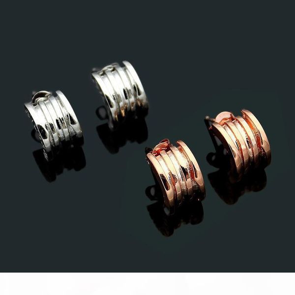 

k new fashion brand titanium steel earrings 18k rose silver earrings suitable for men and women couples gift come with dus, Golden;silver