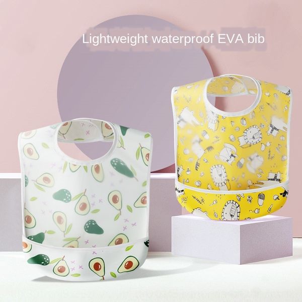 

uhsfx children's waterproof and anti-dirty bib cotton dining pocket children's meals waterproof meals large feeding baby bib baby