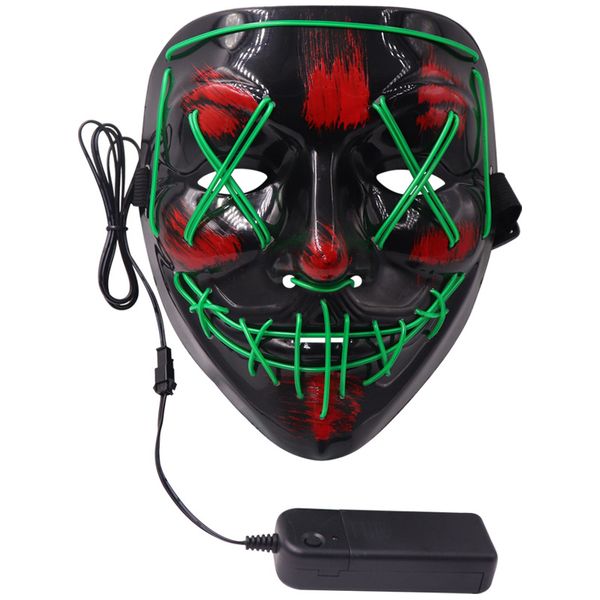 Colplay LED Parti EL Tel Kafatası Hayalet Yüz Scary Halloween Glow Masquerade Işık Flaş Parlayan Grimace Korku parti sahne Maske Maske