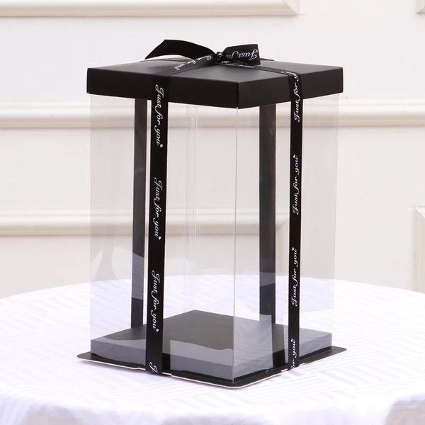 

gift cake flip packaging valentine bear foam rose box flower box transparent gift high-end iabce