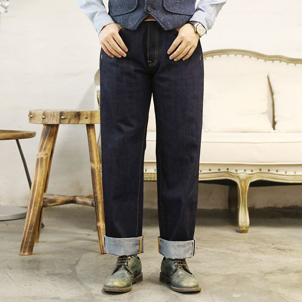 

dn-0006 size 28-40 read description 12oz japan indigo selvage washed loose fitting denim pants sanforised denim jean, Blue