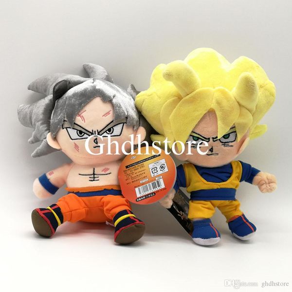 

new 2 styles 8"-9.5" 20cm-24cm dragon ball z super saiyan goku ultra instinct goku plush doll anime collectible stuffed gifts soft