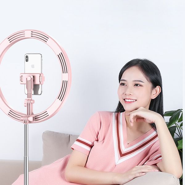

10inch selfie led ring light foldable deskholder stand for makeuplive streaming & youtube video dimmable for pgraphy
