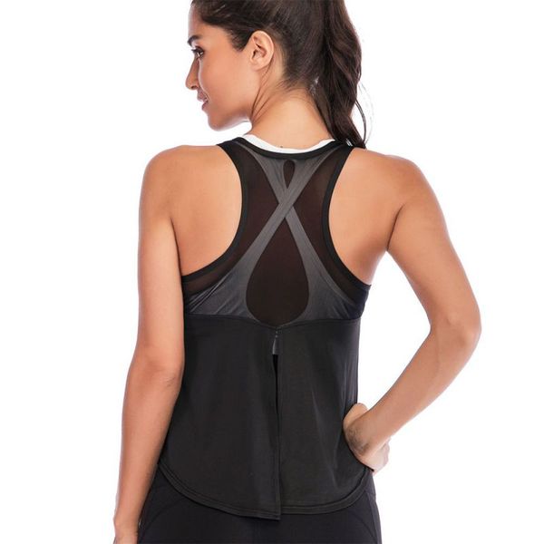 

quick-drying breathable outdoor sports yoga fitness vest solid color breathable ladies woman sports vest, Black;blue